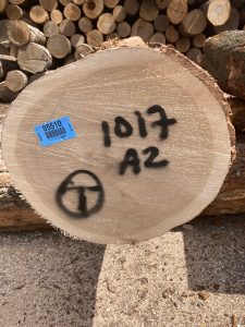 Export white oak veneer log tagged for shipment